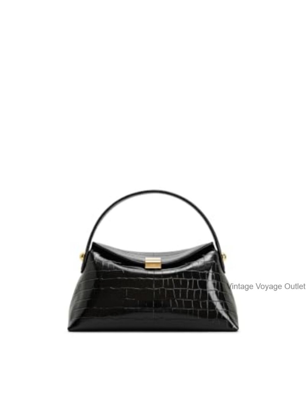 Croc-Embossed Vegan Leather Top Handle Satchel Crossbody Bag